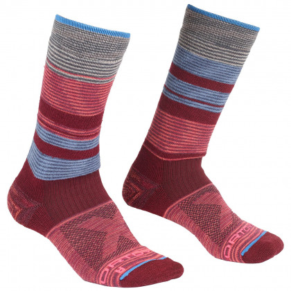 Ženske čarape Ortovox All Mountain Mid Socks W crvena/plava Multicolour