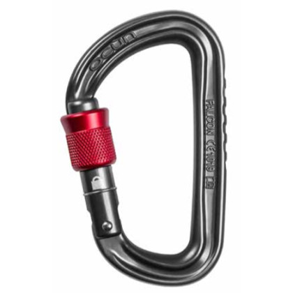 Karabiner Ocún Falcon Screw tamno siva