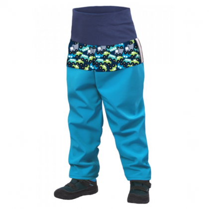 Softshell hlače za mališane s runom Unuo Softshell vzor plava