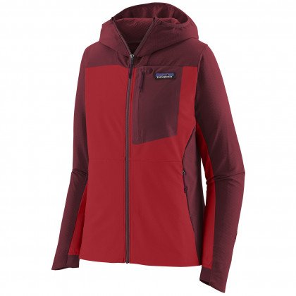 Ženska softshell jakna Patagonia R1 CrossStrata Hoody crvena