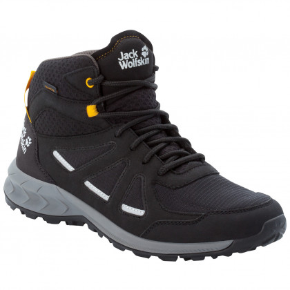 Muške cipele za planinarenje Jack Wolfskin Woodland 2 Texapore Mid M crna/žuta