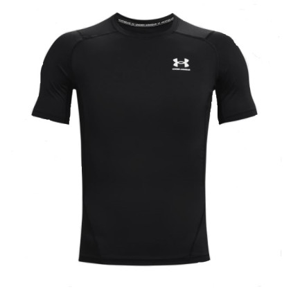 Muške funkcionalne majice Under Armour HG Armour Comp SS crna Black//White