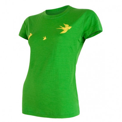 Ženska termo majica Sensor Merino Wool Swallow kr.r. zelena Green