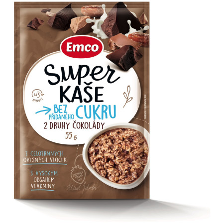 Kaša Emco Super kaše – 2 vrste čokolade 55 g