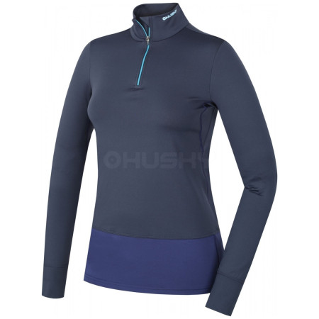 Ženska funkcionalna majica Husky Active Winter zip dl.rukáv plava Blue