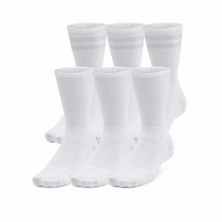 Set čarapa Under Armour Essential 6Pk Crew bijela White/White/HaloGray