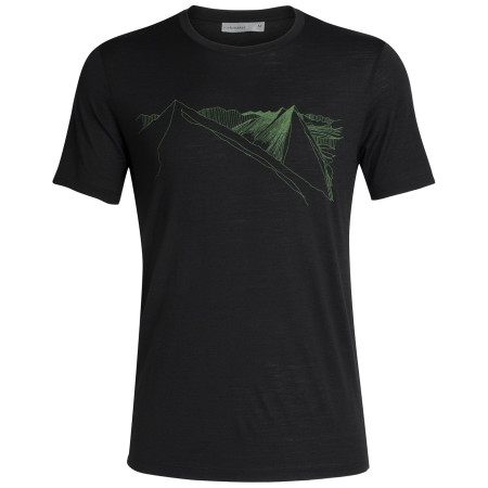 Muška majica Icebreaker Mens Tech Lite SS Crewe Peak in Reach crna Black