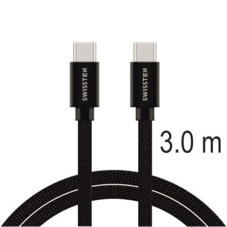 Kabeli za punjenje i sinhronizaciju Swissten Textile USB-C / USB-C 3 m