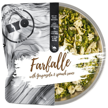 Dehidrirana hrana Lyo food Farfalle with Gorgonzola & Spinach Sauce 370g