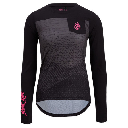 Ženski biciklistički dres Silvini Ella crna/ružičasta