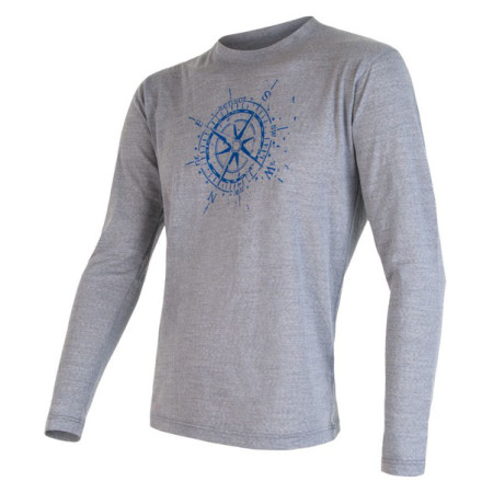 Muška majica Sensor Merino Wool PT Kompas dl.r. siva Grey