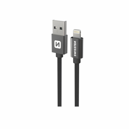 Kabeli za punjenje i sinhronizaciju Swissten Textile USB / Lightning 1,2 m crna černá