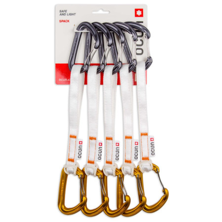 Pakiranje kompleta za penjanje Ocún Hawk QD Wire Bio-Dyn-Ring 15 mm 20 cm 5-Pack narančasta