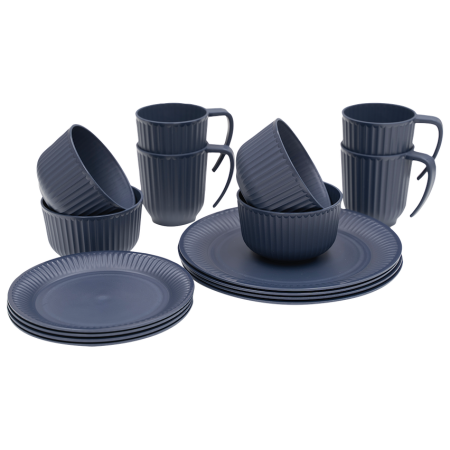 Set posuđa Outwell Delish 4 Person Dinner Set tamno plava Navy Night