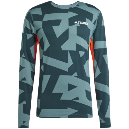 Muške funkcionalne majice Adidas Multi Synt Ls A zelena/narančasta