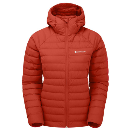 Ženska jakna od perja Montane Resolve Hoodie crvena Saffron Red