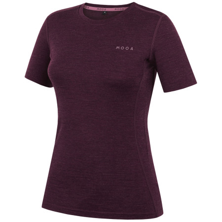 Ženska majica MOOA MerinoSilk 160 short tamno ljubičasta dark purple melange