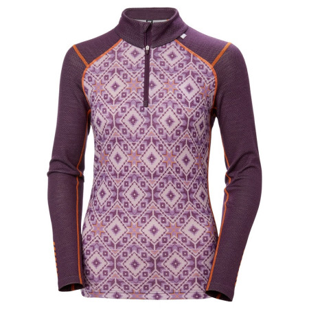 Ženska termo majica Helly Hansen W Lifa Merino Midw Gra 1/2 Zip Ljubičasta
