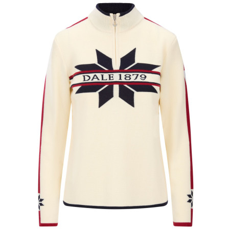 Ženski džemer Dale of Norway Nåle Fem Sweater bijela/plava Offwhite Navy Red Rose