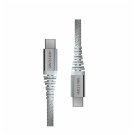 Kabel Swissten Kevlar USB C / USB C 1,5 m bijela white