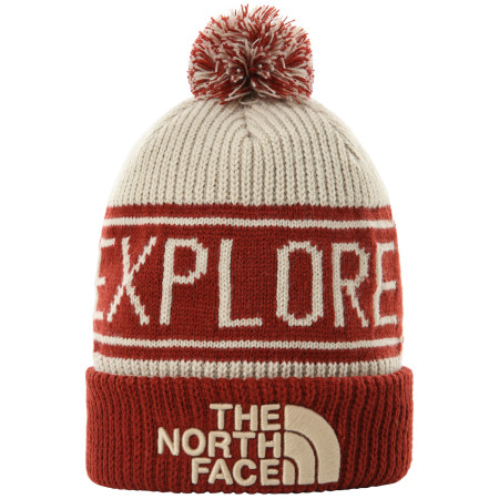 Kapa The North Face Retro Tnf Pom Beanie bijela/crvena BrickHouseRed/Flax