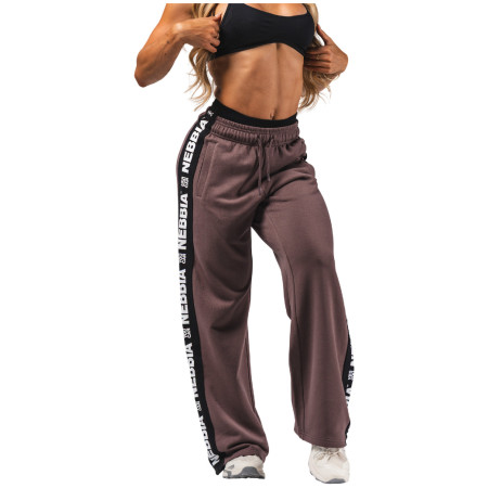 Ženske trenerke Nebbia Straight Leg Sweatpants Urban smeđa DARK BROWN