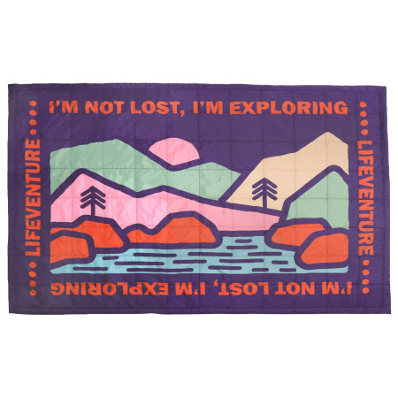 Deka LifeVenture Sundown Berber Lined Blanket Ljubičasta Mountain