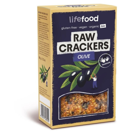 Proteinske pločice Lifefood LIFE CRACKERS Masline RAW BIO 90g