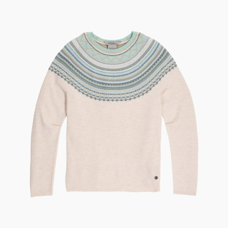 Ženski džemer Royal Robins Westlands Fairisle Crew bež Chalk Htr Manzanita Pt