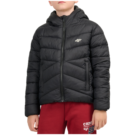 Zimska jakna za dječake 4F Down Jacket M0913 Deep Black crna Deep Black