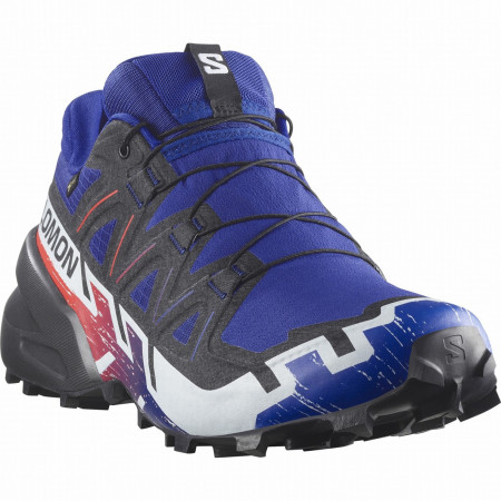 Muška obuća Salomon Speedcross 6 Gore-Tex Equipe plava / crvena Surf The Web / Fiery Red / White