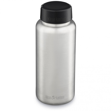 Boca od nehrđajućeg čelika Klean Kanteen Wide w/Wide Loop Cap - brushed stainless 1182 ml srebrena