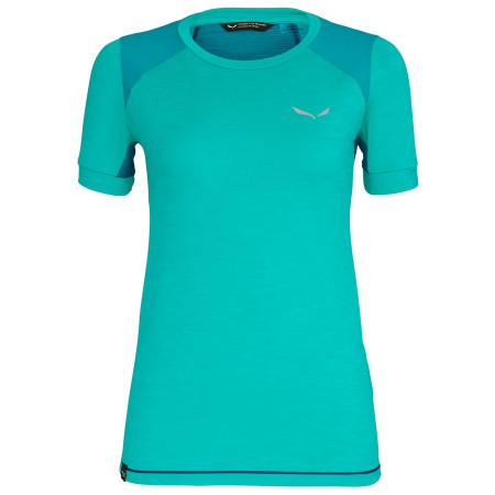 Ženska majica Salewa Pedroc Hybrid Dry W S/S Tee zelena LagoonGreenMelange