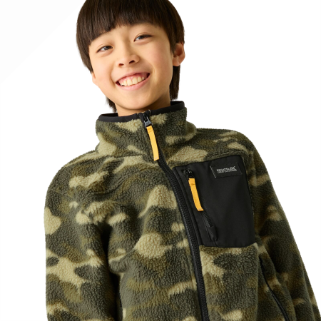 Dječja funkcionalna dukserica Regatta Junior Frankie Warm Fleece Bark Green Camo