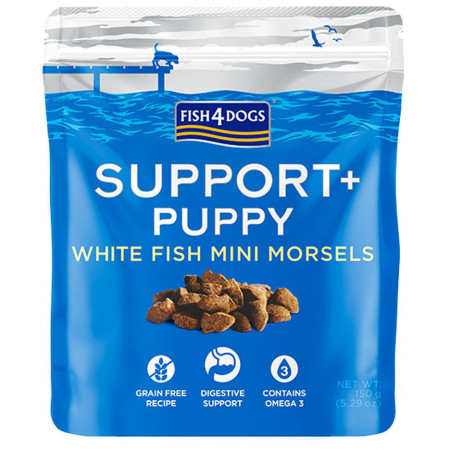 Poslastice za pse Fish4Dogs Puppy White Fish Morsels Digestion 150g