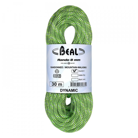 Uže za penjanje Beal Rando 8 mm (48 m) zelena GREEN