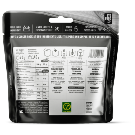 Dehidrirana hrana Lyo food Kolač od jabuka s mrvicama