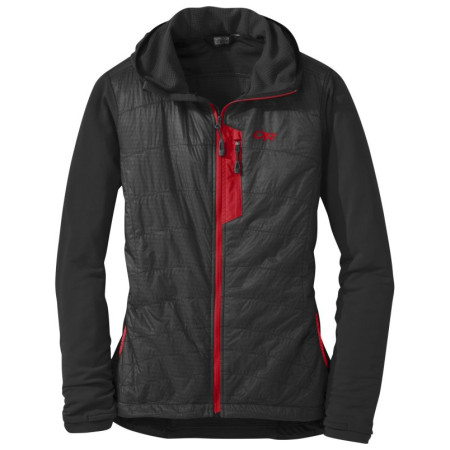 Ženska jakna Outdoor Research Deviator Hoody crna Black/Flame