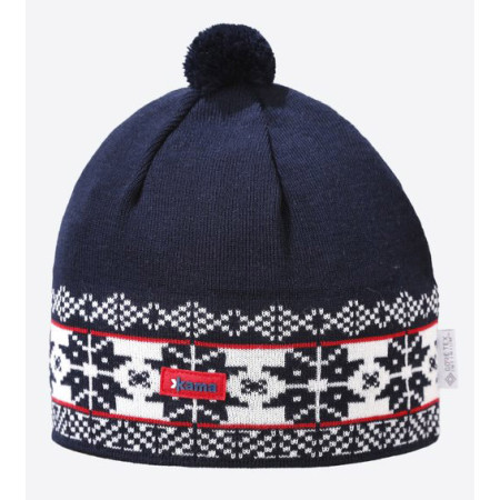 Pletena kapa od merino vune Kama AW68 tamno plava Darkblue