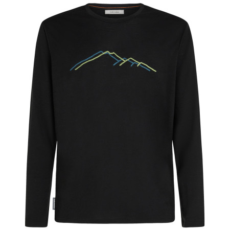 Muške funkcionalne majice Icebreaker Men Merino 150 Tech Lite LS Tee Rainer Ridge crna Black