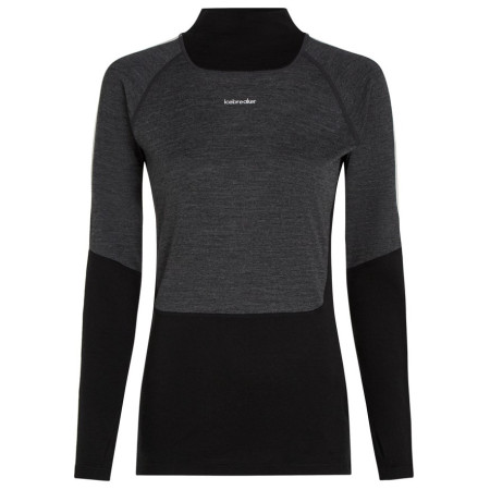 Ženska funkcionalna majica Icebreaker Women Mer 200 Oasis+ LS High Neck crna/siva Blk/Jtht/Und/Cb