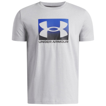 Dječja funkcionalna majica Under Armour UA B Boxed Sports Update SS Mod Gray Light Heather svijetlo siva Mod Gray Light Heather / / Black