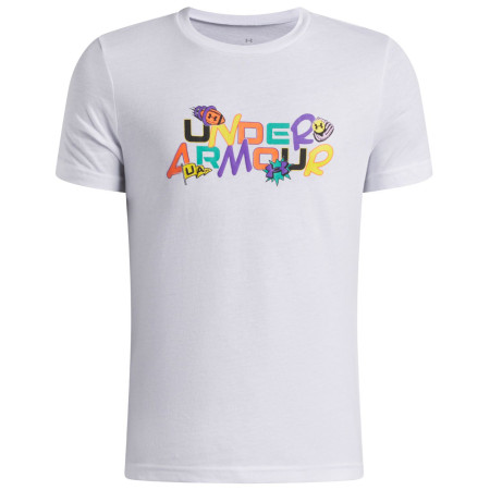 Dječja funkcionalna majica Under Armour UA B Patch Pack Wm SS White bijela/crna White / / Black