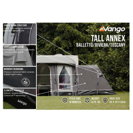 Nastavak šatora za kamper Vango Tall Annex Elements ProShield - Balletto & Tuscany