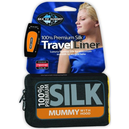 Umetak za vreću za spavanje Sea to Summit Silk Liner Stretch Panel Mummy plava PacificBlue