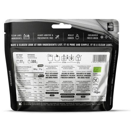 Dehidrirana hrana Lyo food Raspberry Millet Porridge