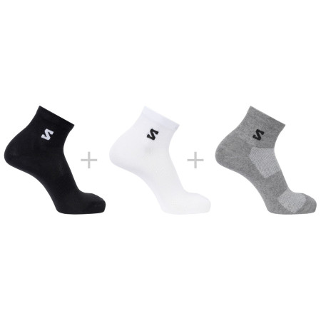 Čarape Salomon Everyday Lite Quarter 3-Pack crna/siva Black / White / Frost Gray