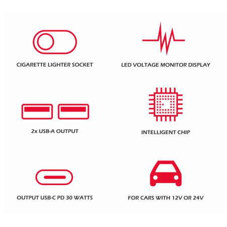 Auto adapter Swissten Car Adapter Compact 108W - 216W