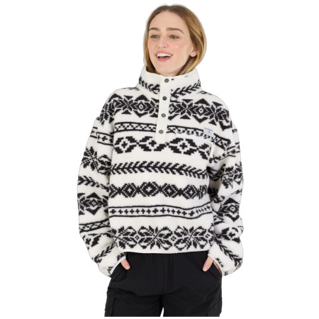 Ženska dukserica Fundango Pacha Fleece Jacket bijela/crna inka
