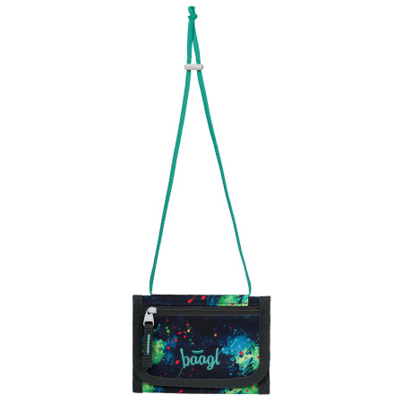 Novčanik Baagl Peněženka na krk crna/zelena Chill GRS